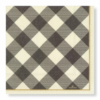 Manor Road Luncheon Napkins - Gingham Grey 20pk