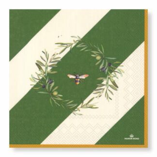 Manor Road Dinner Napkins Olive & Bee 20pk