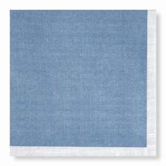 Manor Road Dinner Napkins Linen Blue 20pk