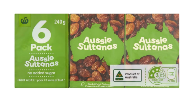 Aussie Sultanas 6pk