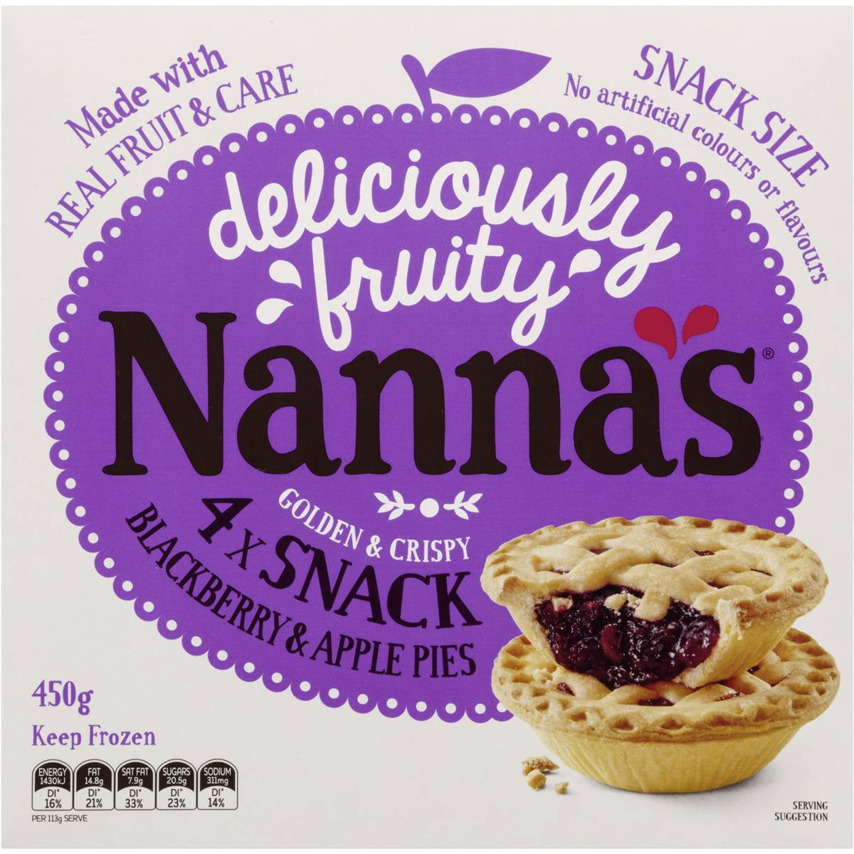 Nanna's Blackberry & Apple Snack Pies 450g 4pk