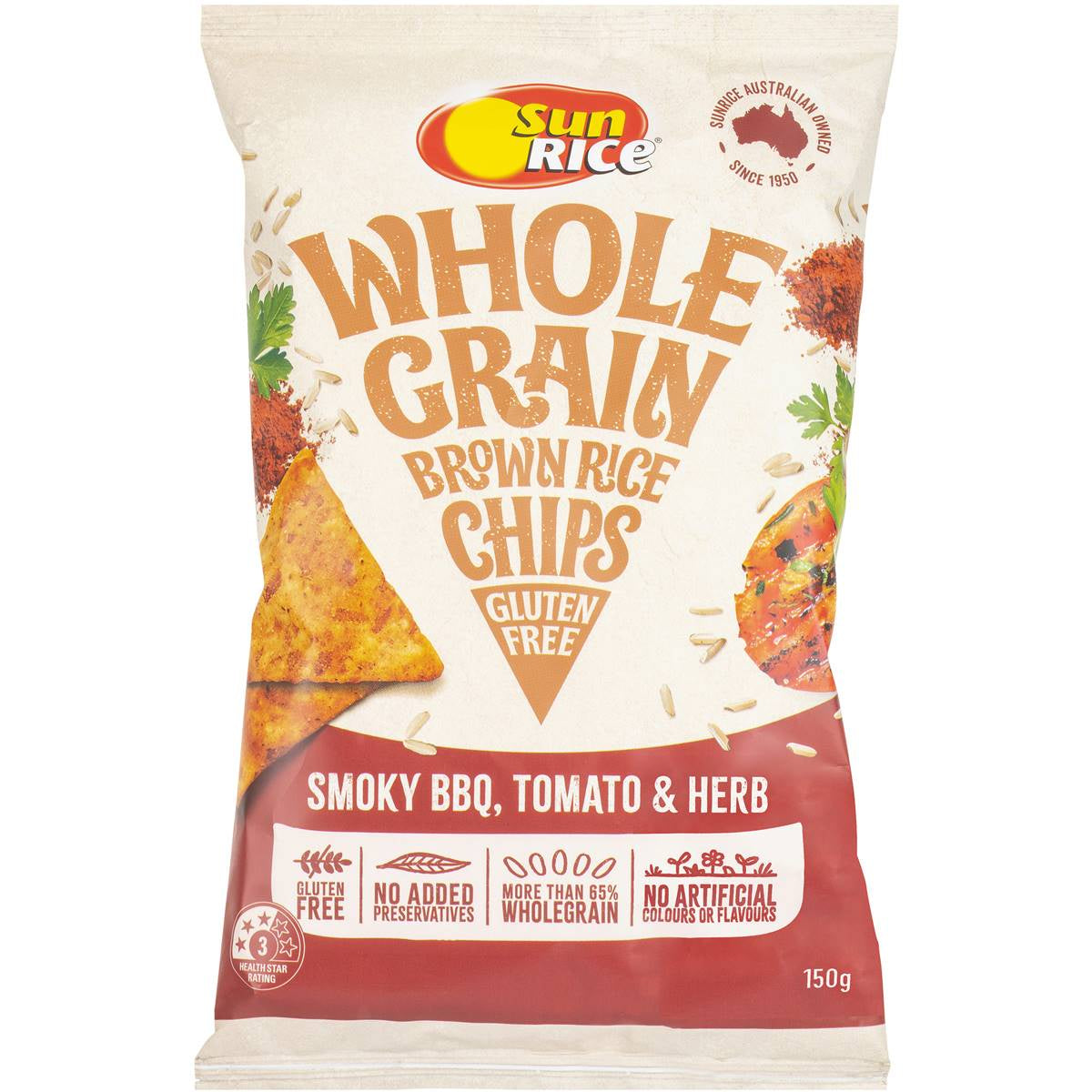 Sunrice Wholegrain Brown Rice Chips 150g