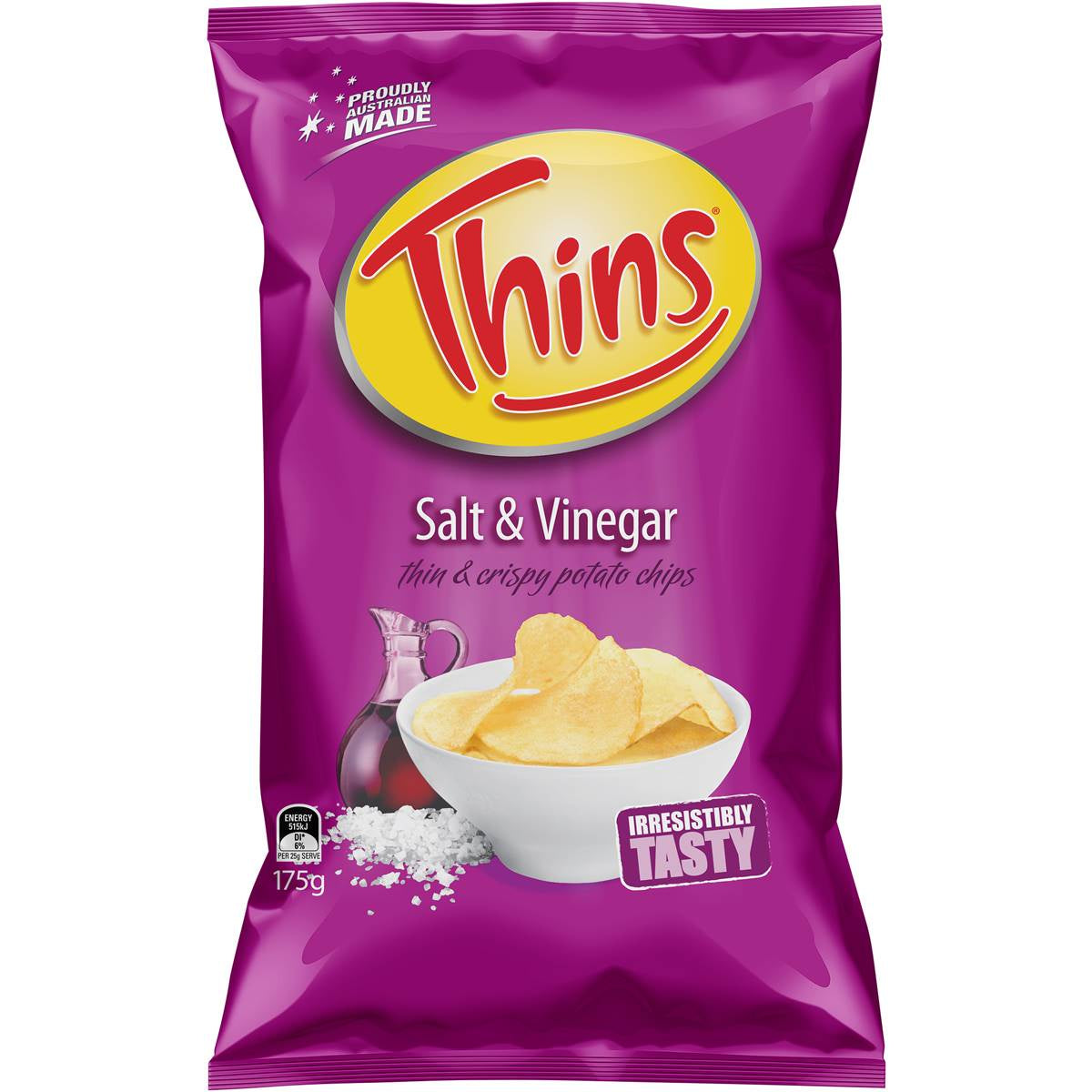 Thins Potato Chips Salt & Vinegar 175g