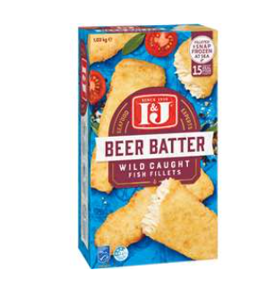 I&J Crispy  Beer Battered  Fish 1.03kg