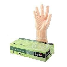 Bastion Clear Powder Free Gloves Large 100pk