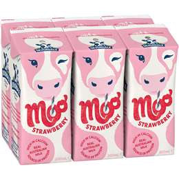 Devondale Moo Strawberry Milk 200ml x 6pk