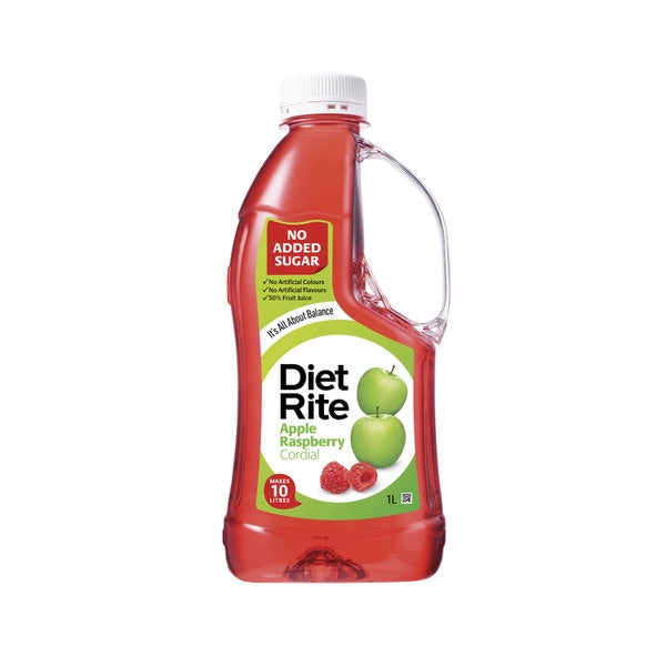 Diet Rite Cordial Apple Raspberry 1L