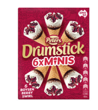 Peters Drumstick Boysenberry Swirl Minis 6pk