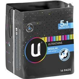 U By Kotex Ultra Thin Regular Wing 14pk