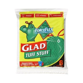 Glad Garbage Bag Tuff Stuff Drawstring 70x72cm 6pk