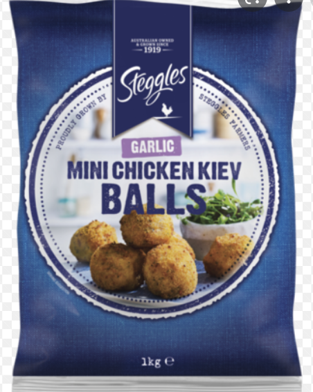 Steggles Garlic Mini Chicken Kiev Balls 1kg