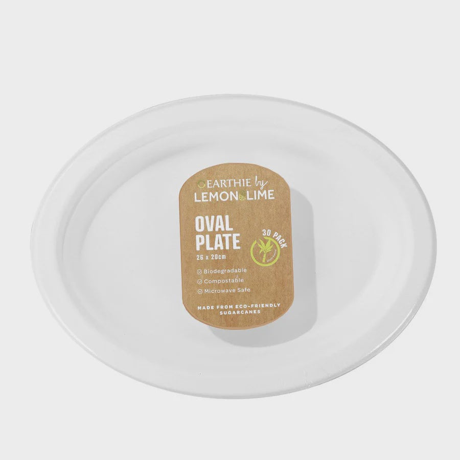 Lemon&Lime Disposable Oval Plate 26cm x 22cm 30pk