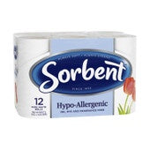 Sorbent Hypo-Allergenic 3 Ply Toilet Paper 12pk