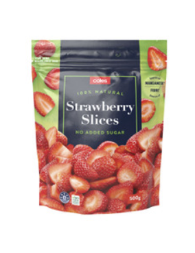 Coles Frozen Sliced Strawberries 500g