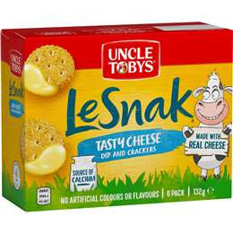 Uncle Tobys Le Snak Dip & Crackers Tasty Cheese 6pk